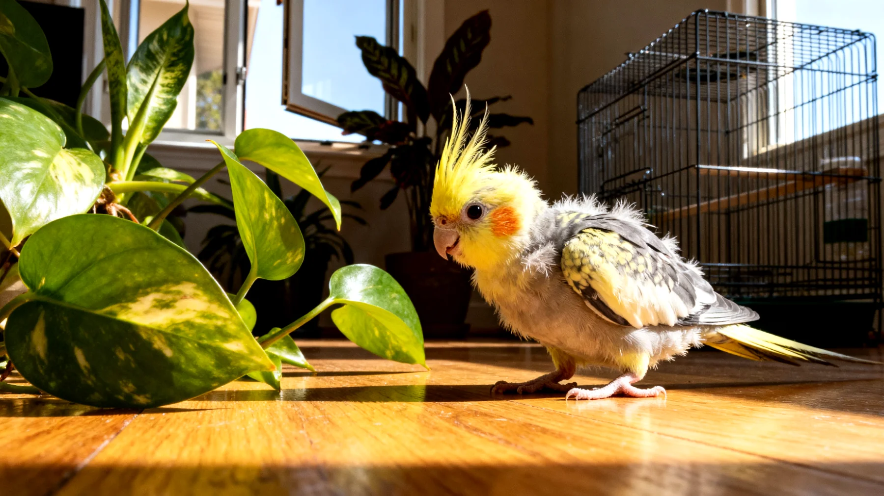 Junge Nymphensittiche benötigen eine besonders sichere Wohnumgebung, da sie in den ersten Lebensmonaten besonders neugierig und unerfahren sind. Sie können sich leicht an giftigen Zimmerpflanzen vergiften, in enge Spalten geraten oder durch ungesicherte Fenster und Türen entkommen. Zudem ist die richtige Käfiggröße und -ausstattung entscheidend für ihre gesunde Entwicklung."